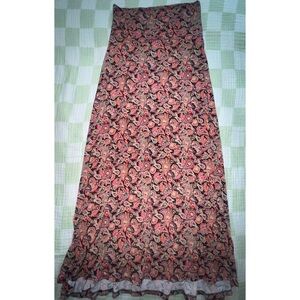 Floral Paisley Print Maxi Skirt sz xs